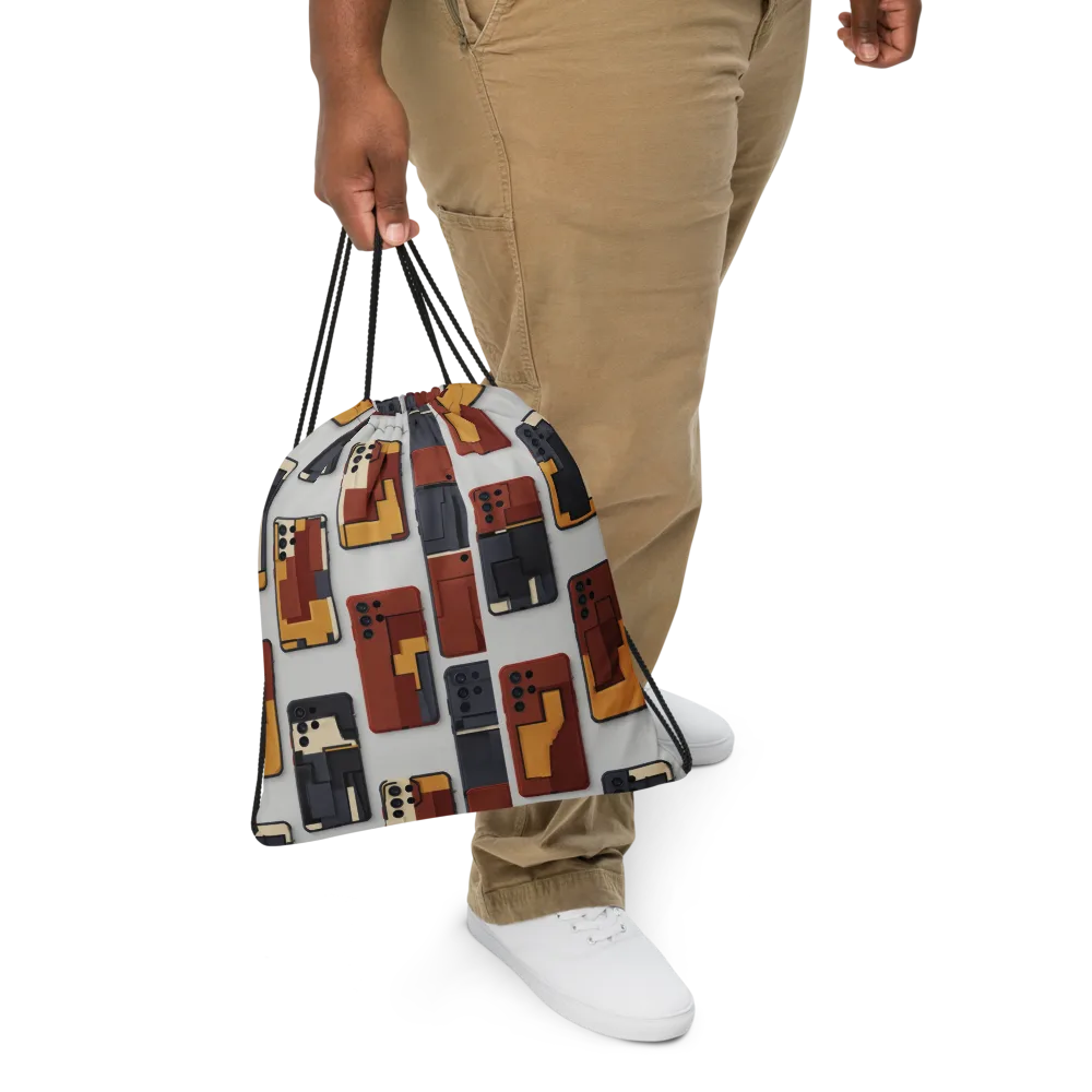 Pocket Bauhaus on Drawstring Bag — Front