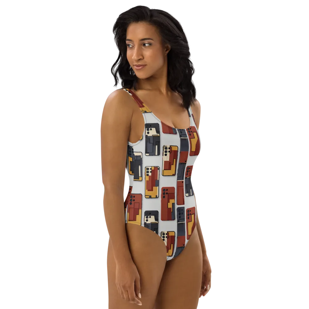 Pocket Bauhaus on One-Piece Swimsuit — Right