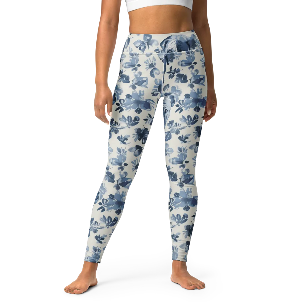 Blue Ribbon Bulldogs on Yoga Leggings — Front