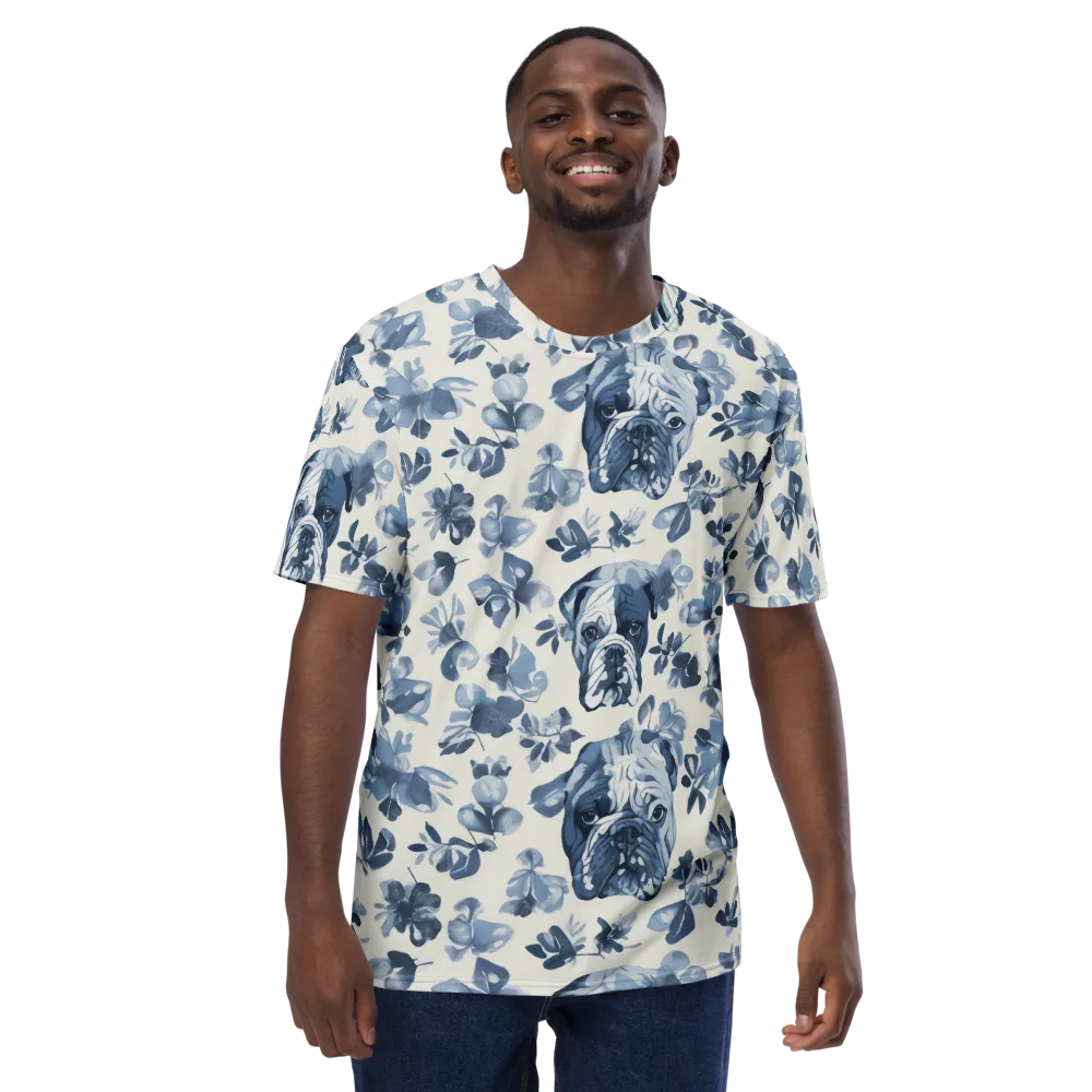 Blue Ribbon Bulldogs on Men's Crew Neck T-Shirt — Front