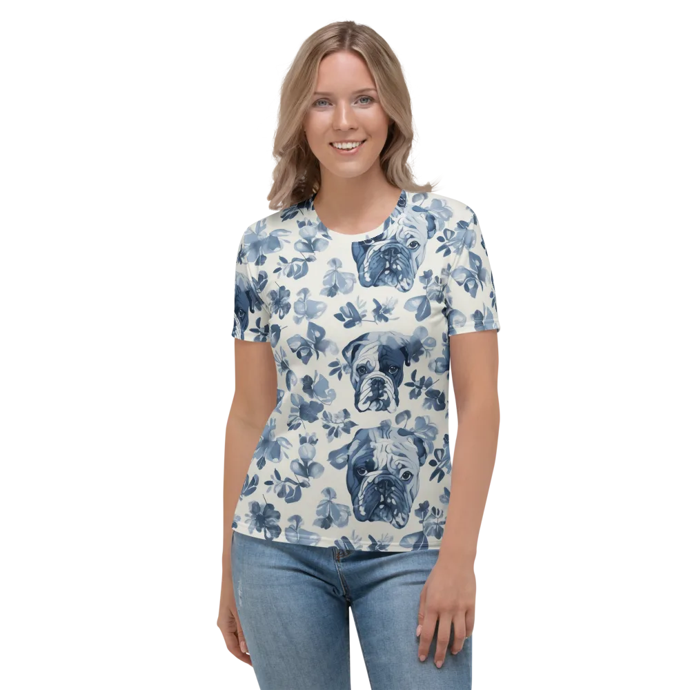 Blue Ribbon Bulldogs on Women's Crew Neck T-Shirt — Front