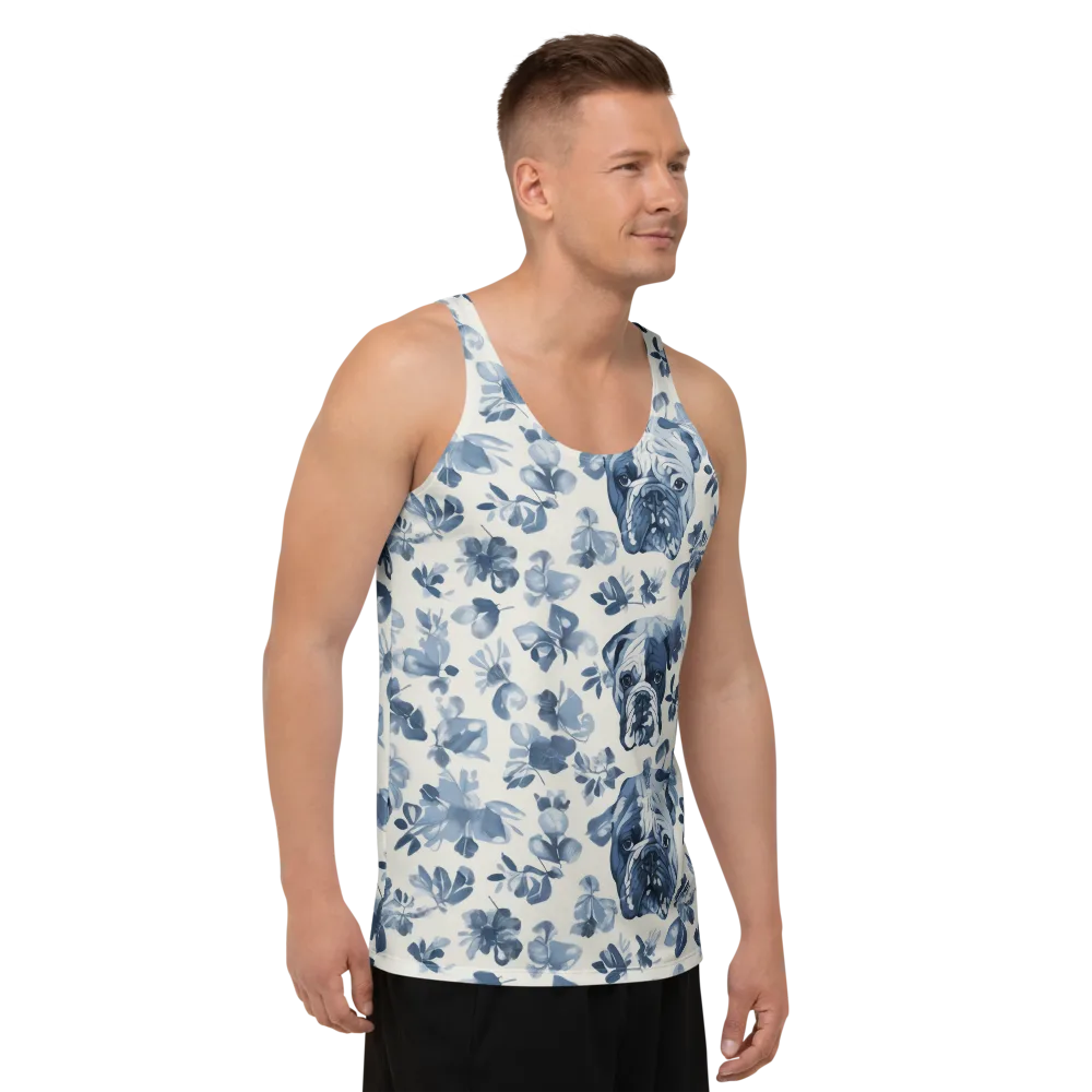 Blue Ribbon Bulldogs on Men's Tank Top — Right Front