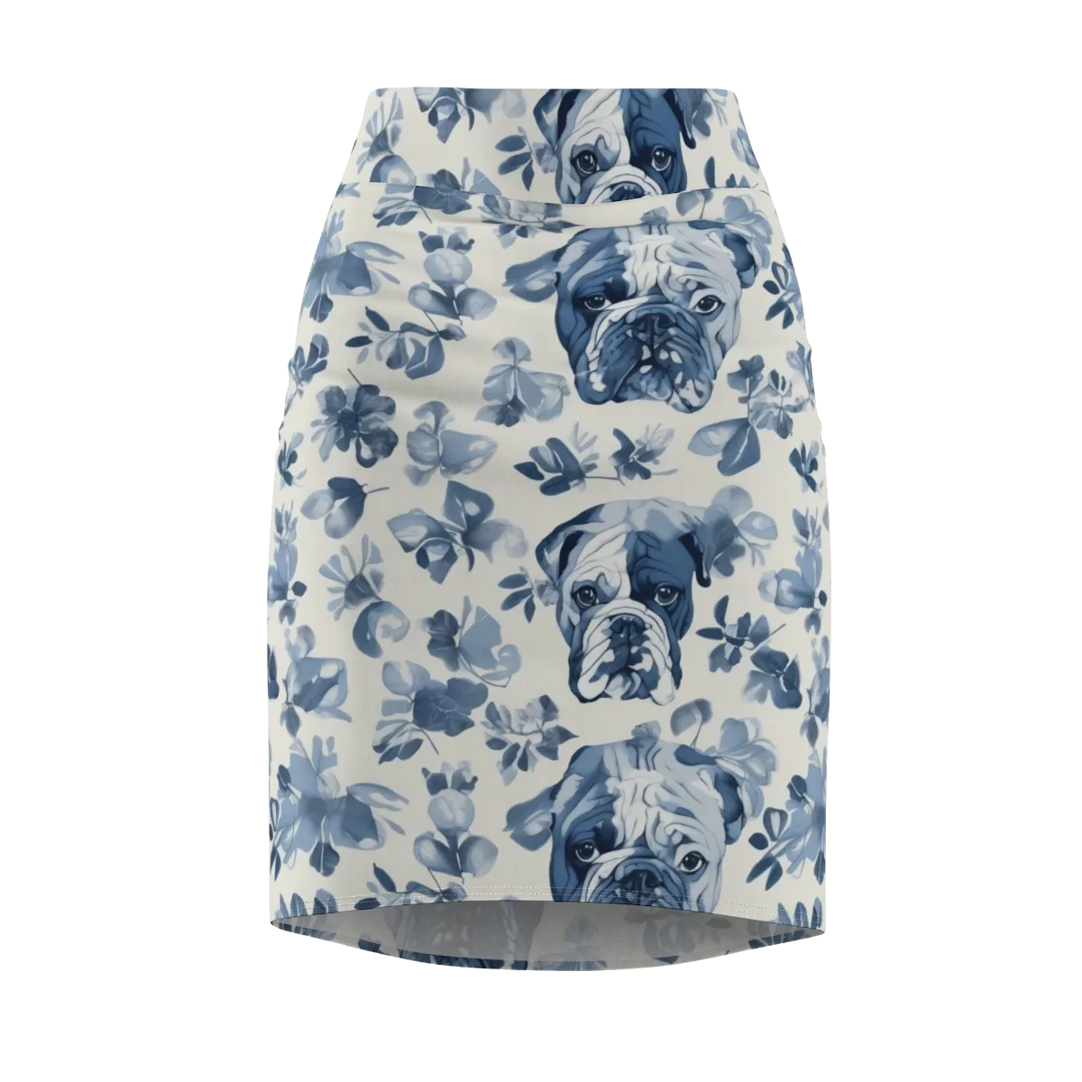 Blue Ribbon Bulldogs on Pencil Skirt — Front