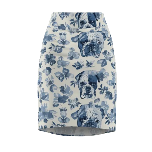Blue Ribbon Bulldogs on a Pencil Skirt