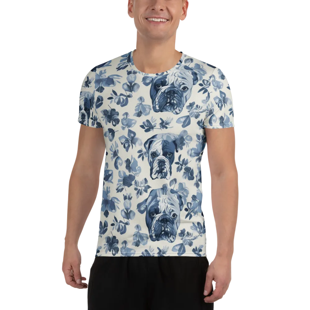 Blue Ribbon Bulldogs on Men's Athletic T-Shirt — Front
