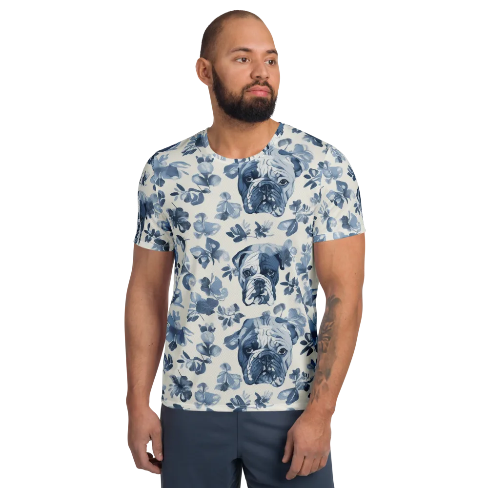 Blue Ribbon Bulldogs on Men's Athletic T-Shirt — Front