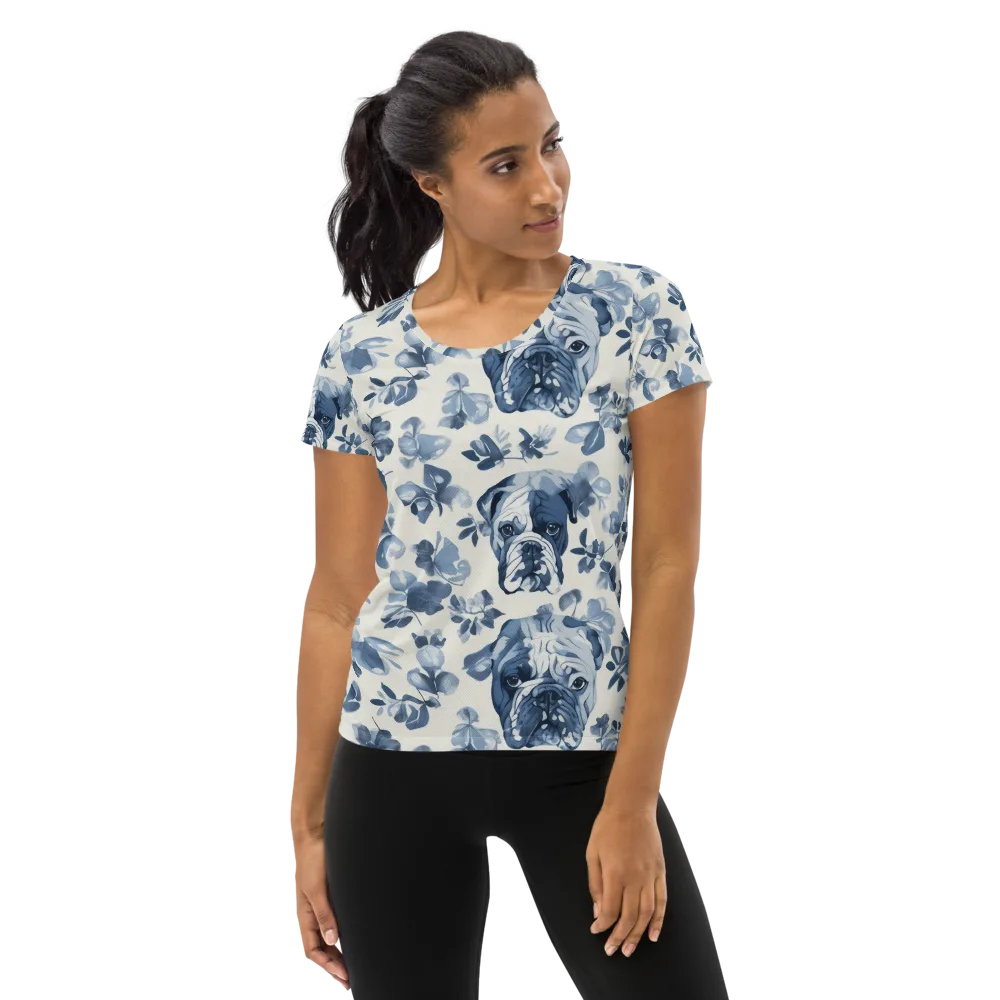 Blue Ribbon Bulldogs on Women's Athletic T-Shirt — Front