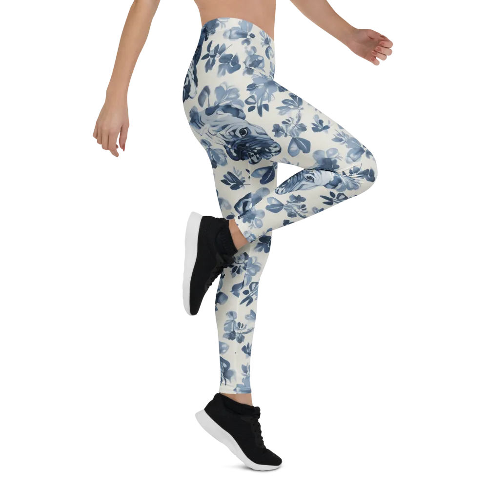 Blue Ribbon Bulldogs on Leggings — Right