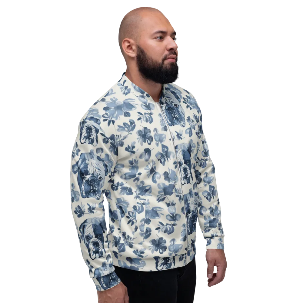Blue Ribbon Bulldogs on Bomber Jacket — Right