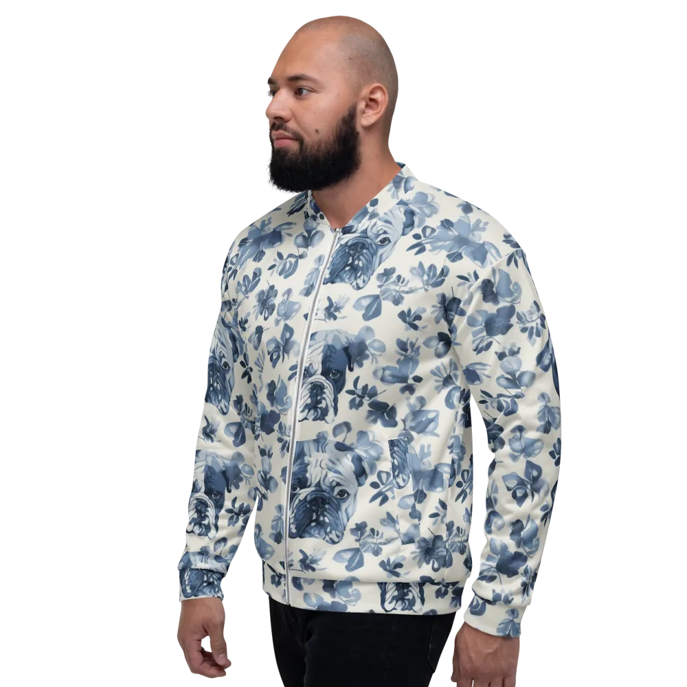 Blue Ribbon Bulldogs on Bomber Jacket — Left