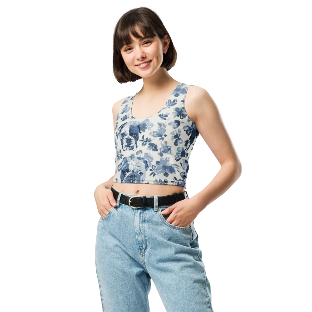 Blue Ribbon Bulldogs on Crop Top — Front
