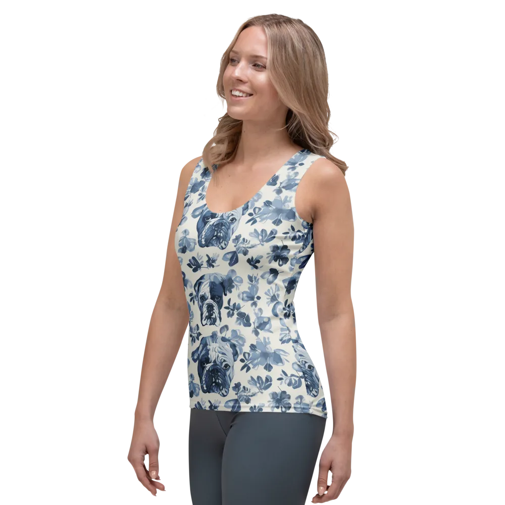 Blue Ribbon Bulldogs on Women's Tank Top — Left Front