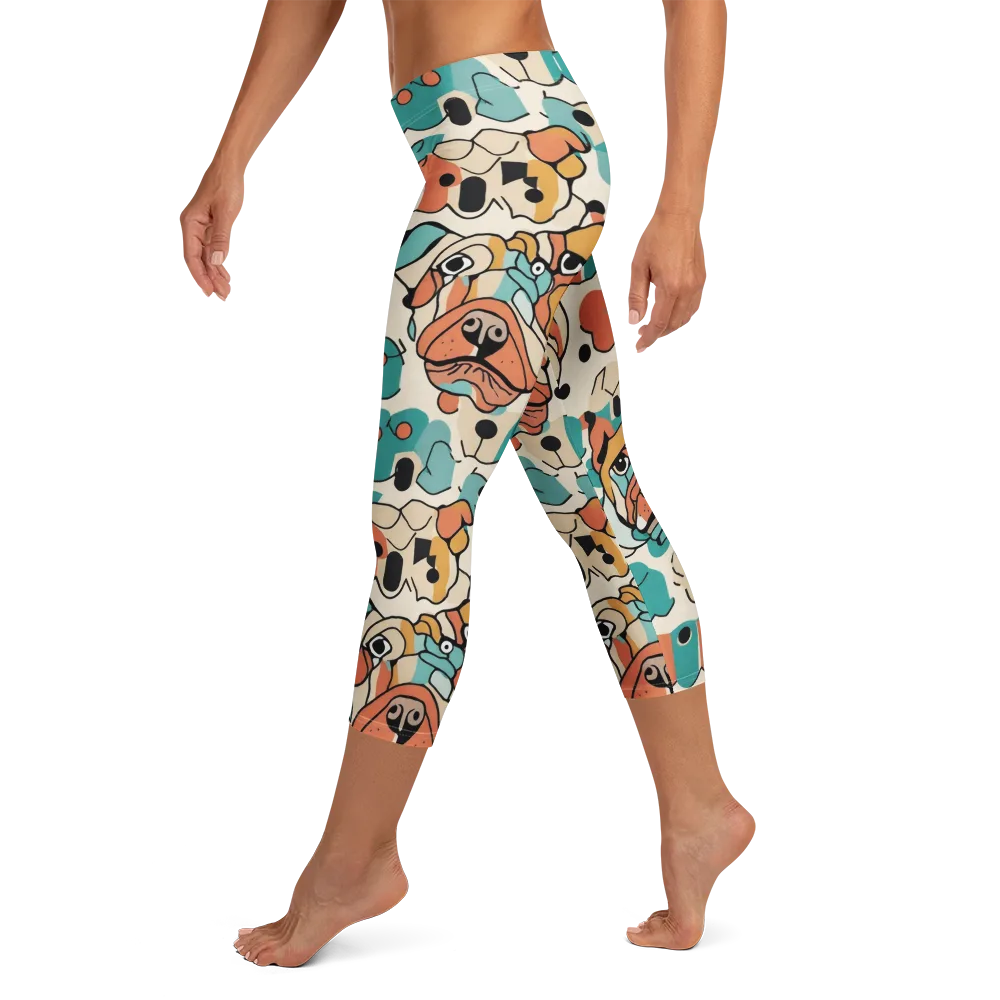 Boulevard Bulldogs on Capri Leggings — Left
