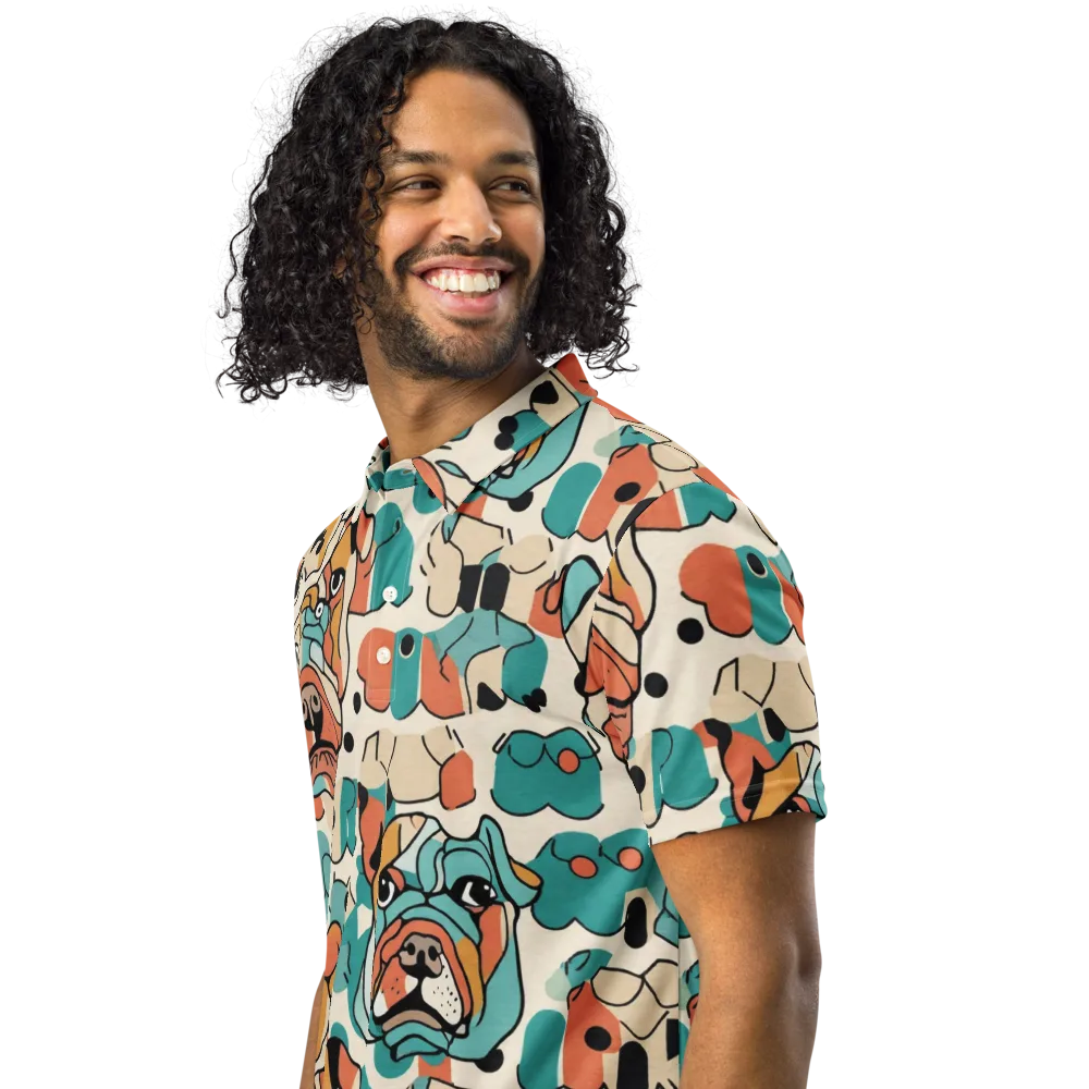 Boulevard Bulldogs on Men's Slim Fit Polo Shirt — Left Front