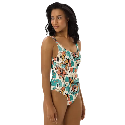 Boulevard Bulldogs on a One-Piece Swimsuit