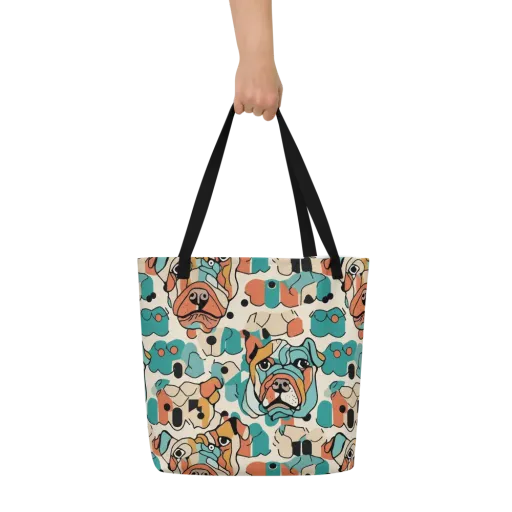 Boulevard Bulldogs on a Large Tote Bag W/ Pocket