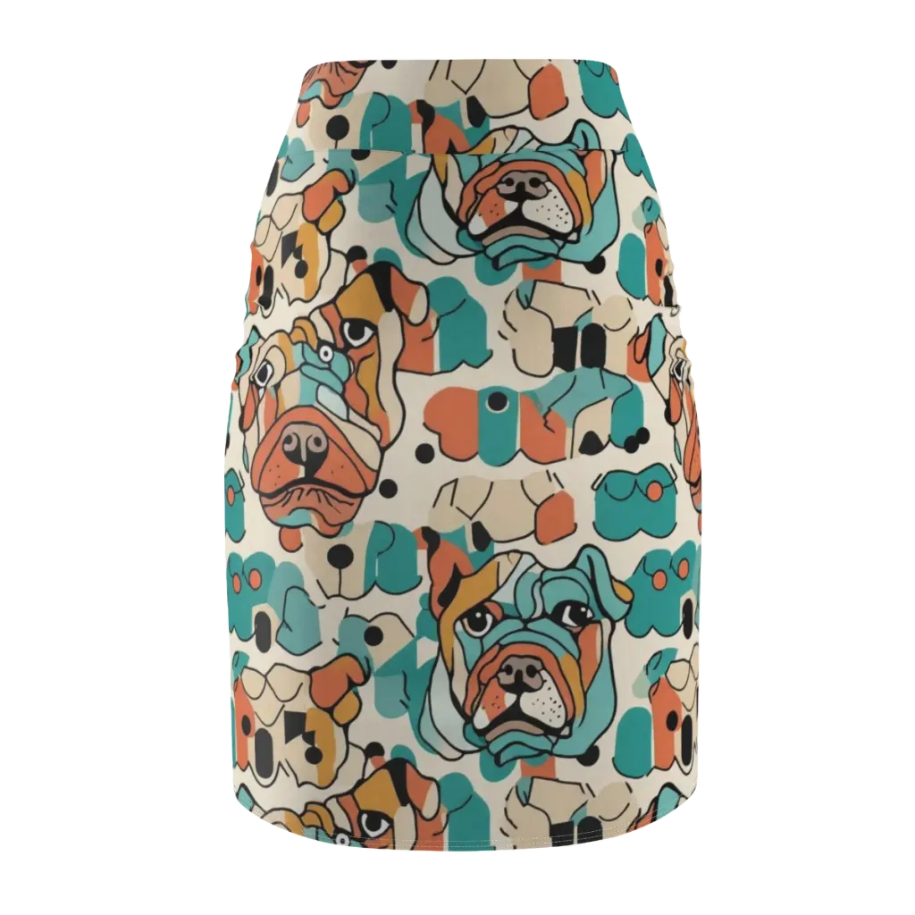 Boulevard Bulldogs on Pencil Skirt — Back