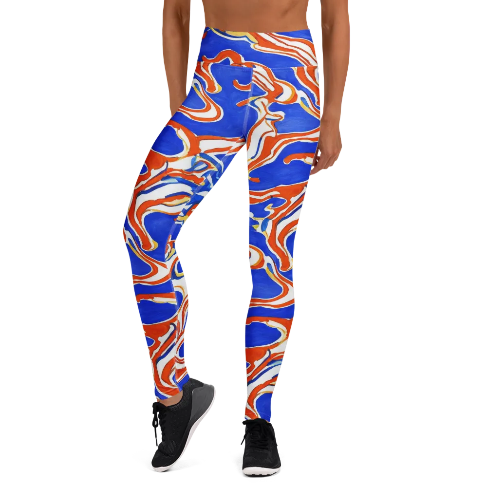 Firewater Ribbons on Yoga Leggings — Front