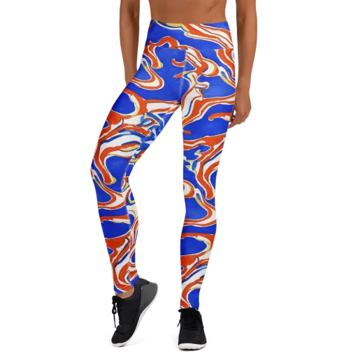 Firewater Ribbons on a Yoga Leggings