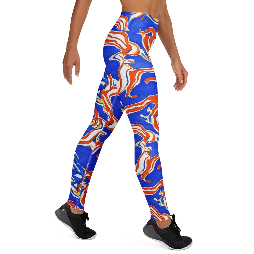 Firewater Ribbons on Yoga Leggings — Right