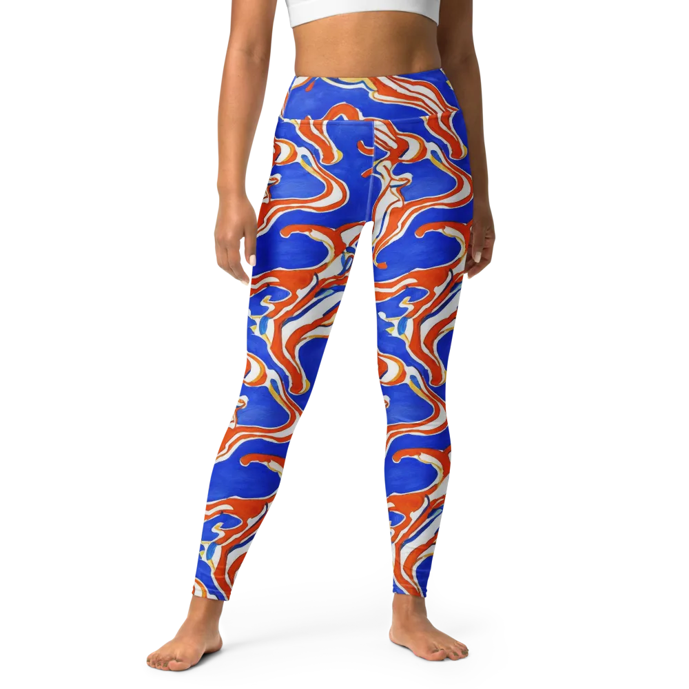 Firewater Ribbons on Yoga Leggings — Front