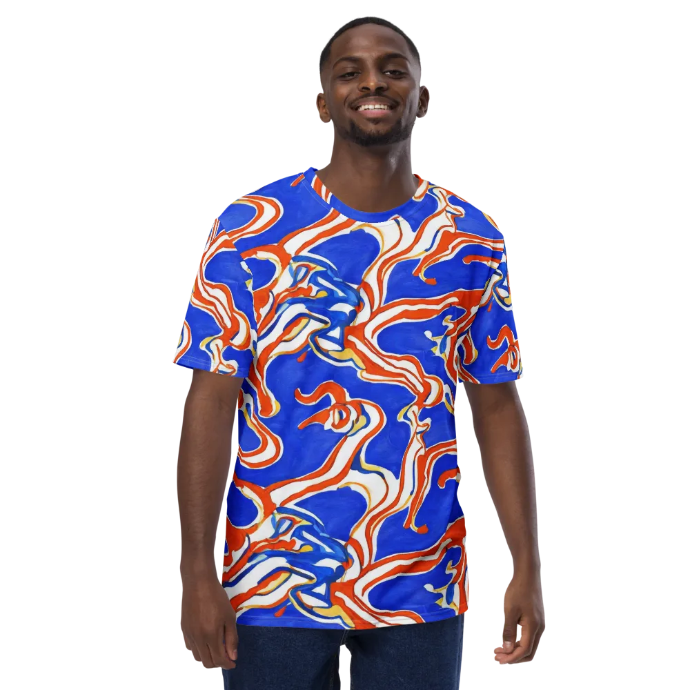 Firewater Ribbons on Men's Crew Neck T-Shirt — Front