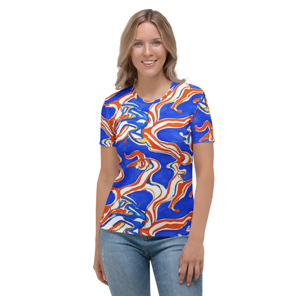 Firewater Ribbons on Women's Crew Neck T-Shirt — Front