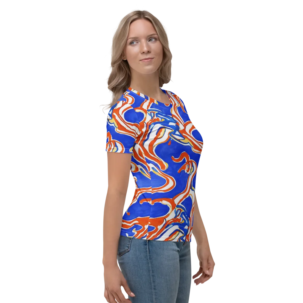 Firewater Ribbons on Women's Crew Neck T-Shirt — Right