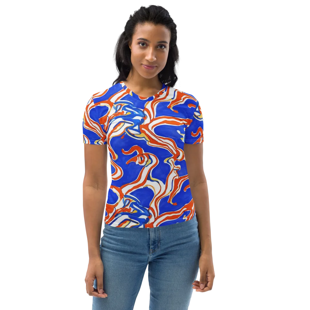 Firewater Ribbons on Women's Crew Neck T-Shirt — Front