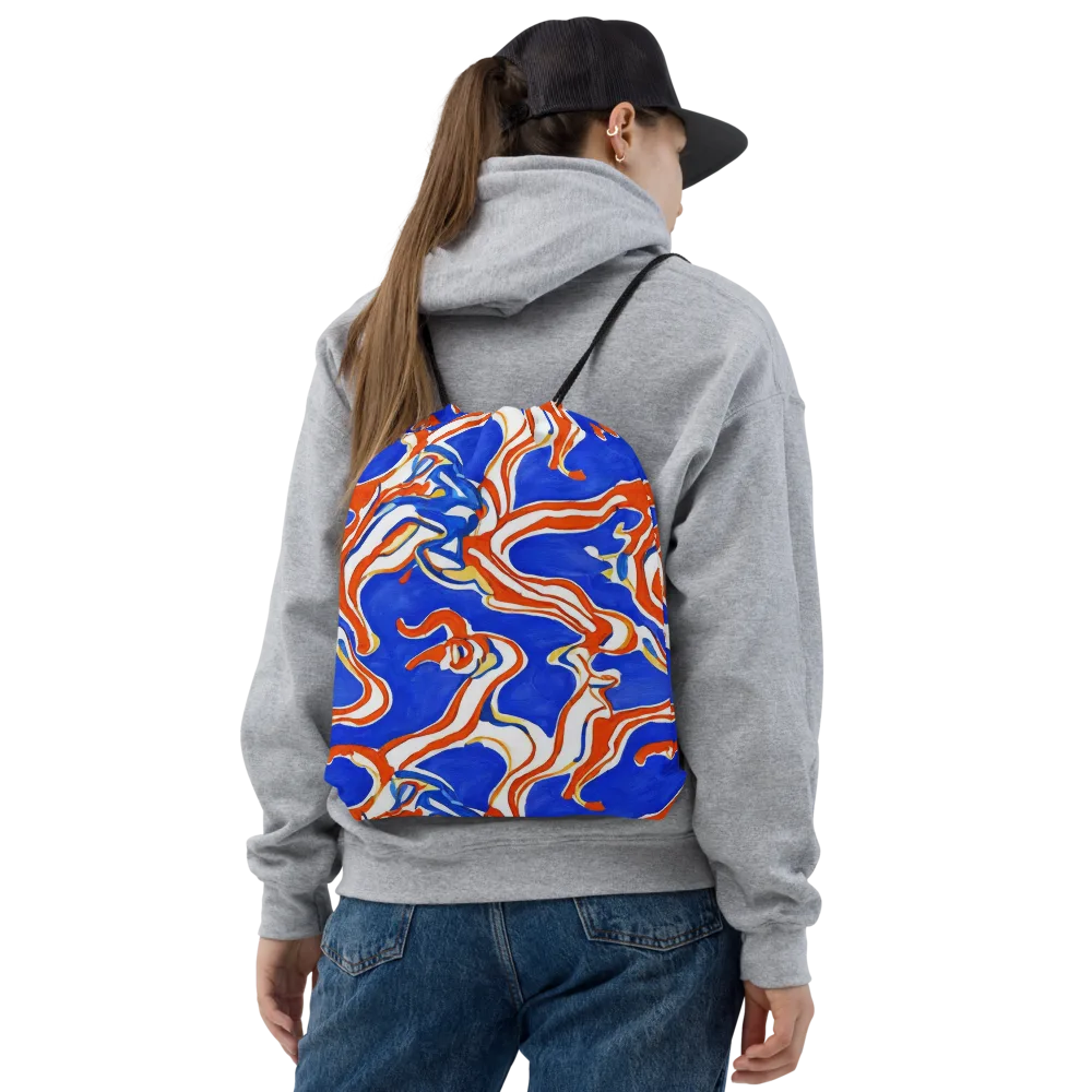 Firewater Ribbons on Drawstring Bag — Front