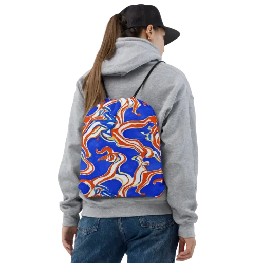 Firewater Ribbons on a Drawstring Bag