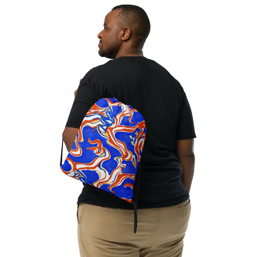 Firewater Ribbons on Drawstring Bag — Front