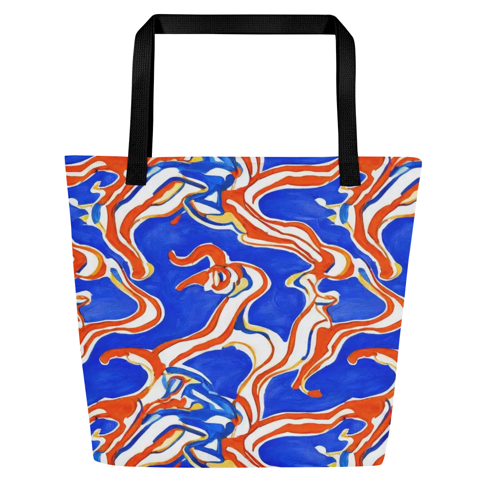 Firewater Ribbons on Large Tote Bag W/ Pocket — Front
