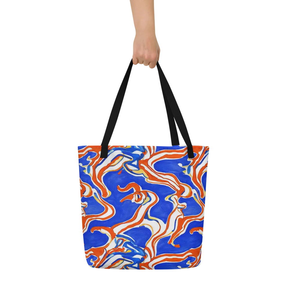 Firewater Ribbons on Large Tote Bag W/ Pocket — Front