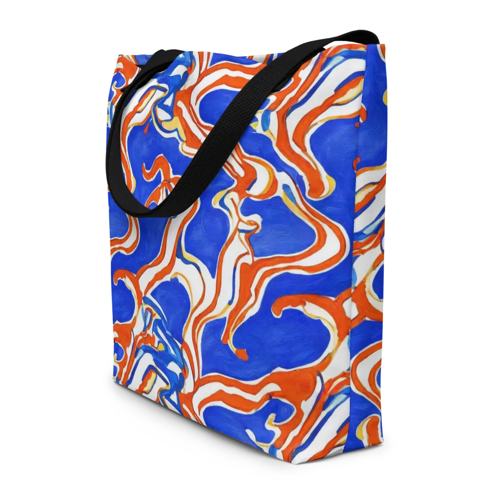 Firewater Ribbons on Large Tote Bag W/ Pocket — Front