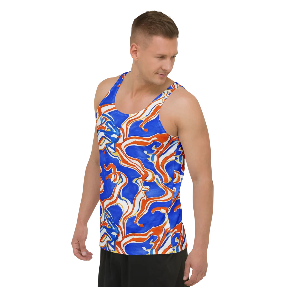 Firewater Ribbons on Men's Tank Top — Left Front