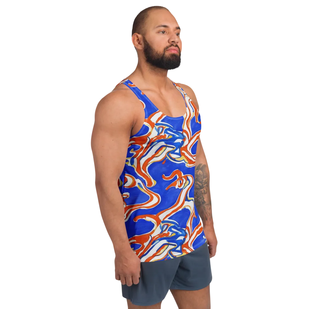 Firewater Ribbons on Men's Tank Top — Right Front