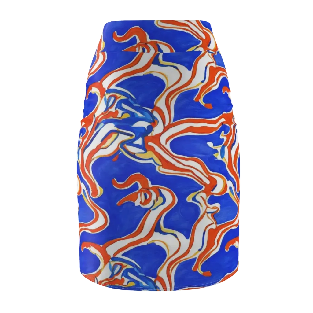 Firewater Ribbons on Pencil Skirt — Back