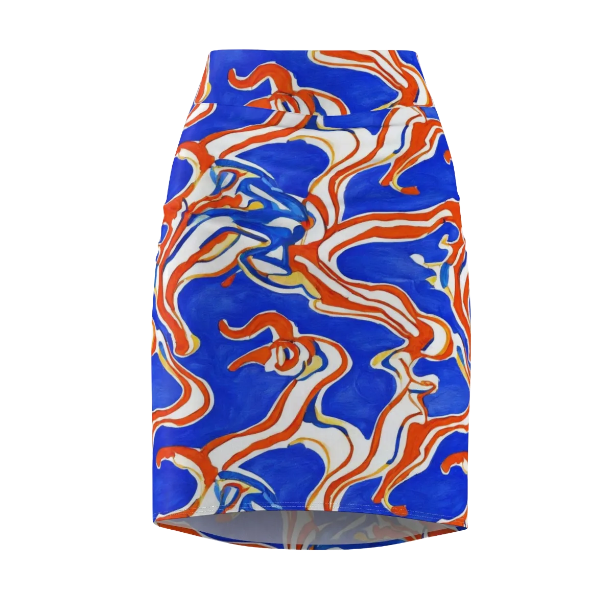 Firewater Ribbons on Pencil Skirt — Front