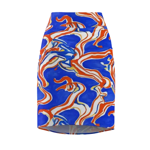 Firewater Ribbons on a Pencil Skirt