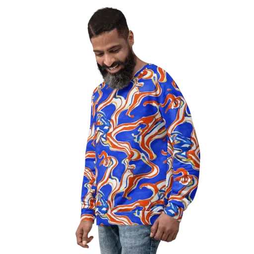 Firewater Ribbons on a Sweatshirt
