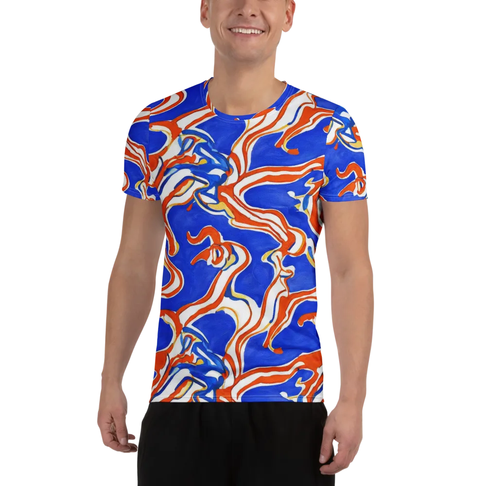 Firewater Ribbons on Men's Athletic T-Shirt — Front