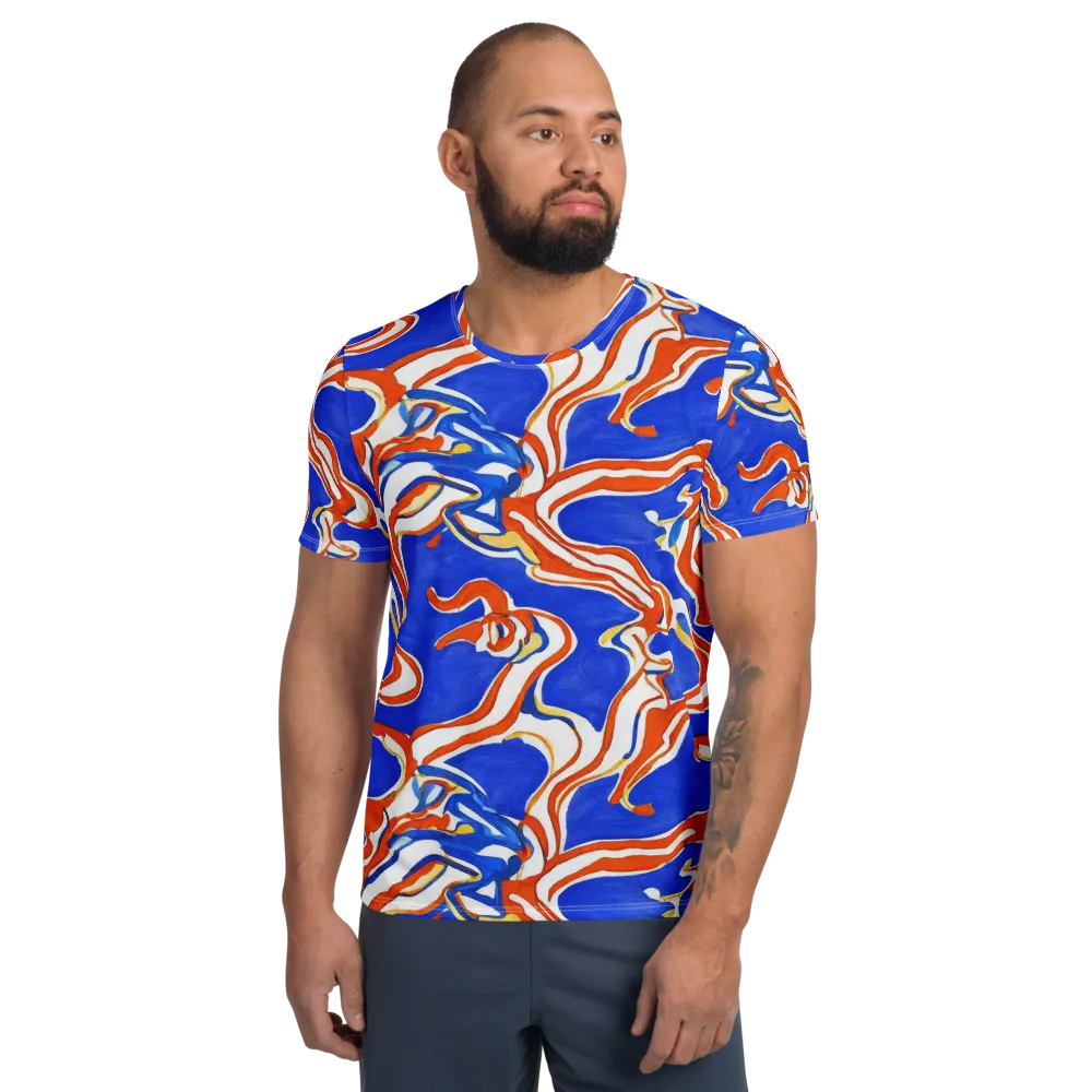 Firewater Ribbons on Men's Athletic T-Shirt — Front