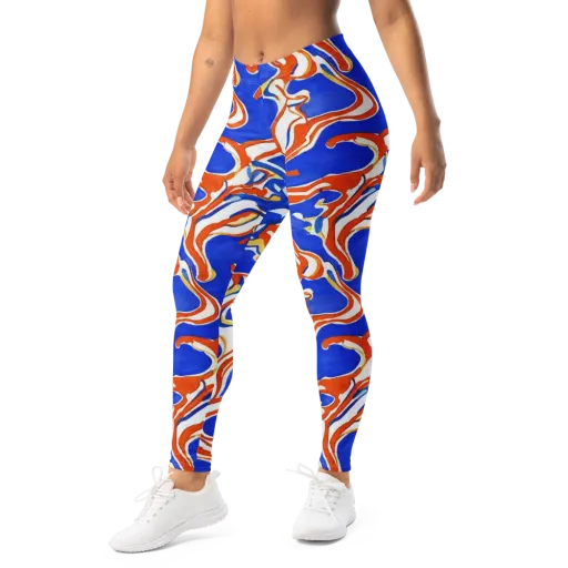 Firewater Ribbons on a Leggings