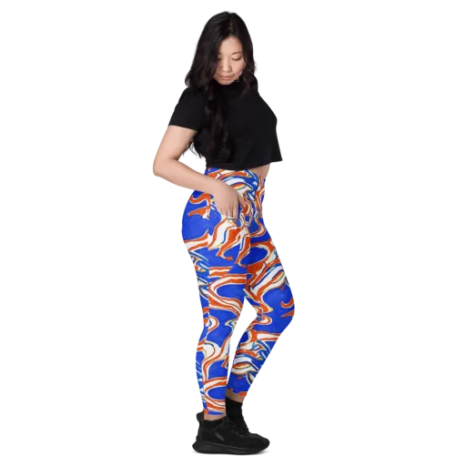 Firewater Ribbons on a Leggings with Pockets