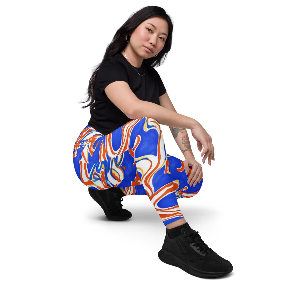 Firewater Ribbons on Leggings with Pockets — Right Front