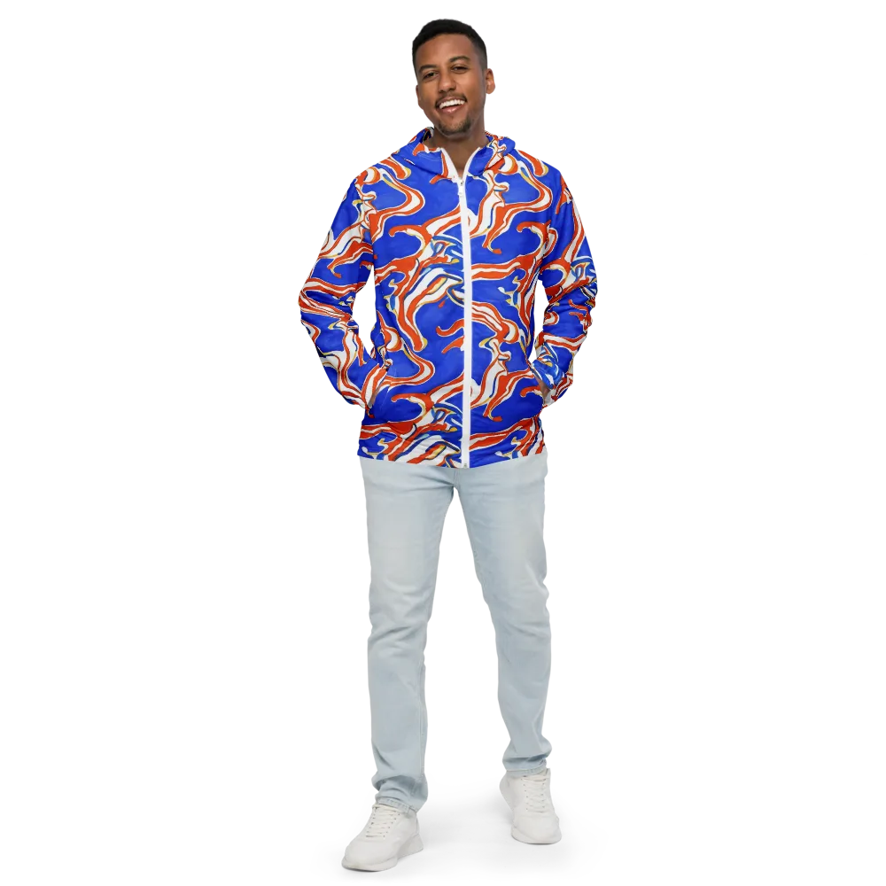 Firewater Ribbons on Men's Windbreaker — Front