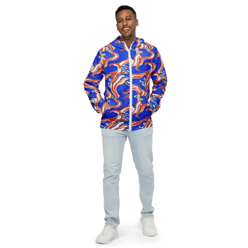Firewater Ribbons on a Men's Windbreaker