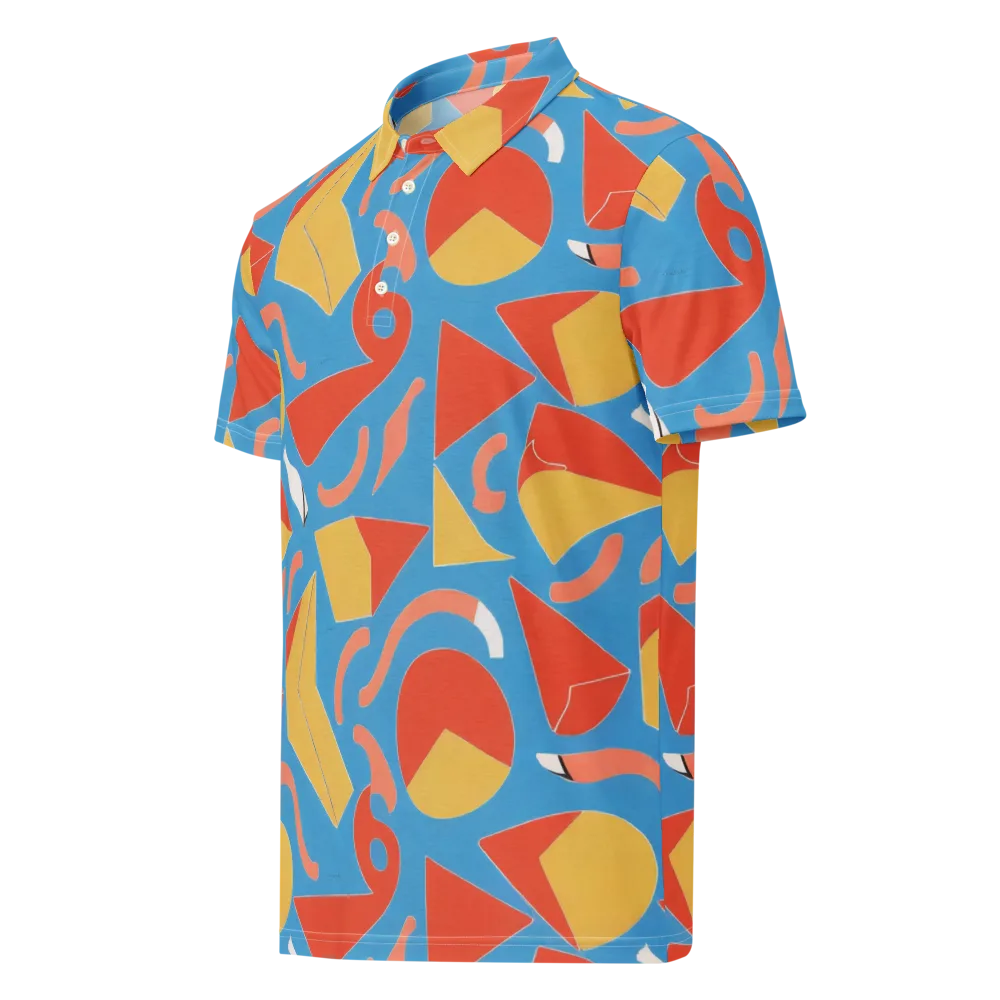 Mod Pop Current on Men's Slim Fit Polo Shirt — Left Front