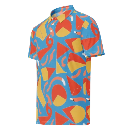 Mod Pop Current on a Men's Slim Fit Polo Shirt